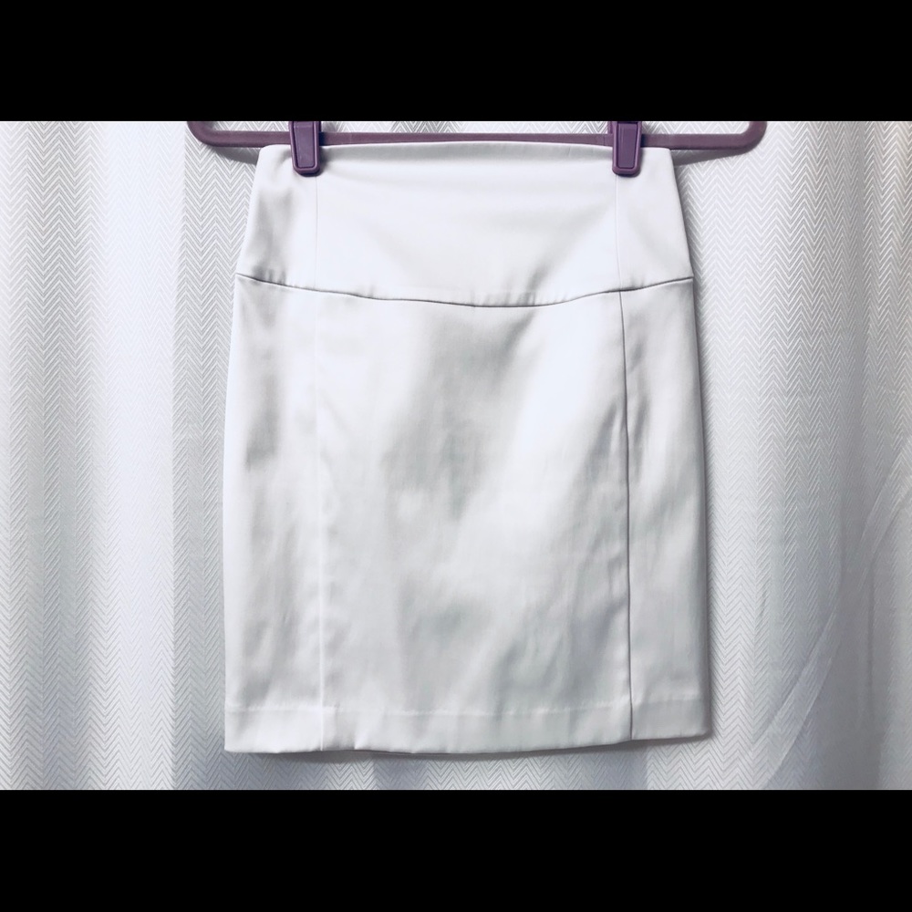 Express White Satin Pencil Skirt